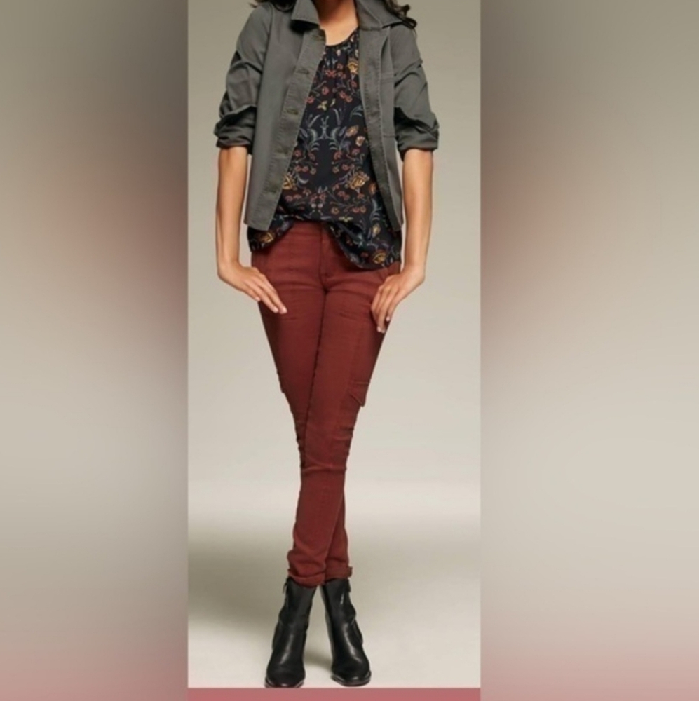 CAbi Women's Burgundy Straight Leg Pants